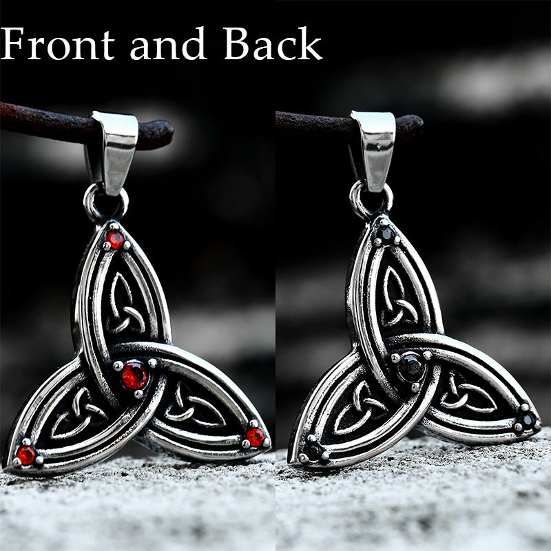 Crimson Triquetra Necklace