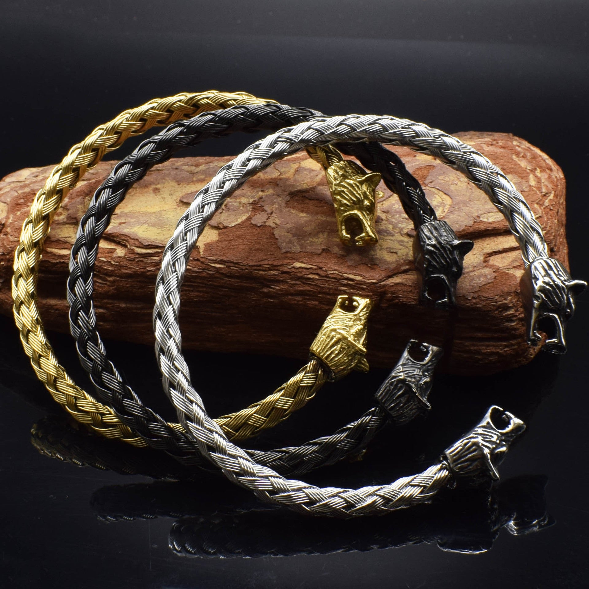 Twin Wolves Bracelet  Viking Century