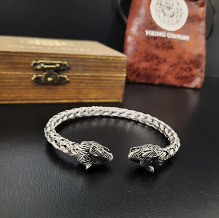 Twin Wolves Bracelet  Viking Century