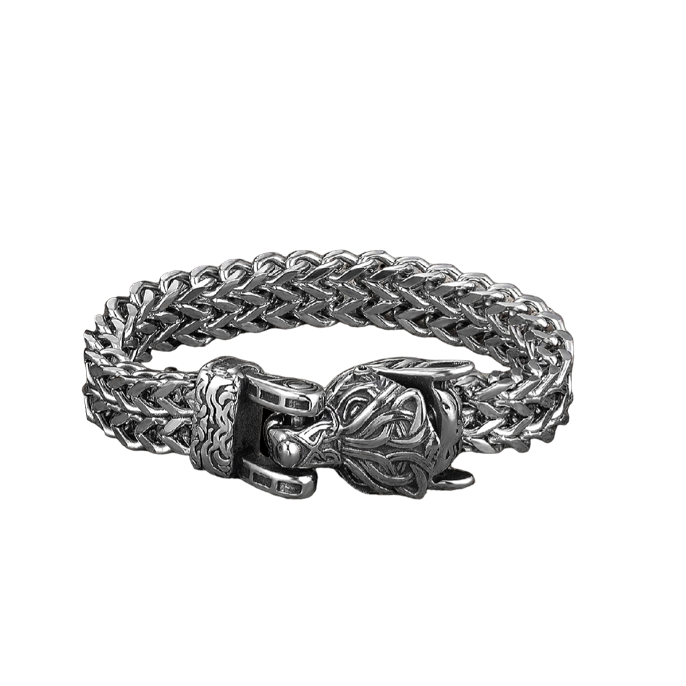 Wolf Steel Bracelet - Viking Century