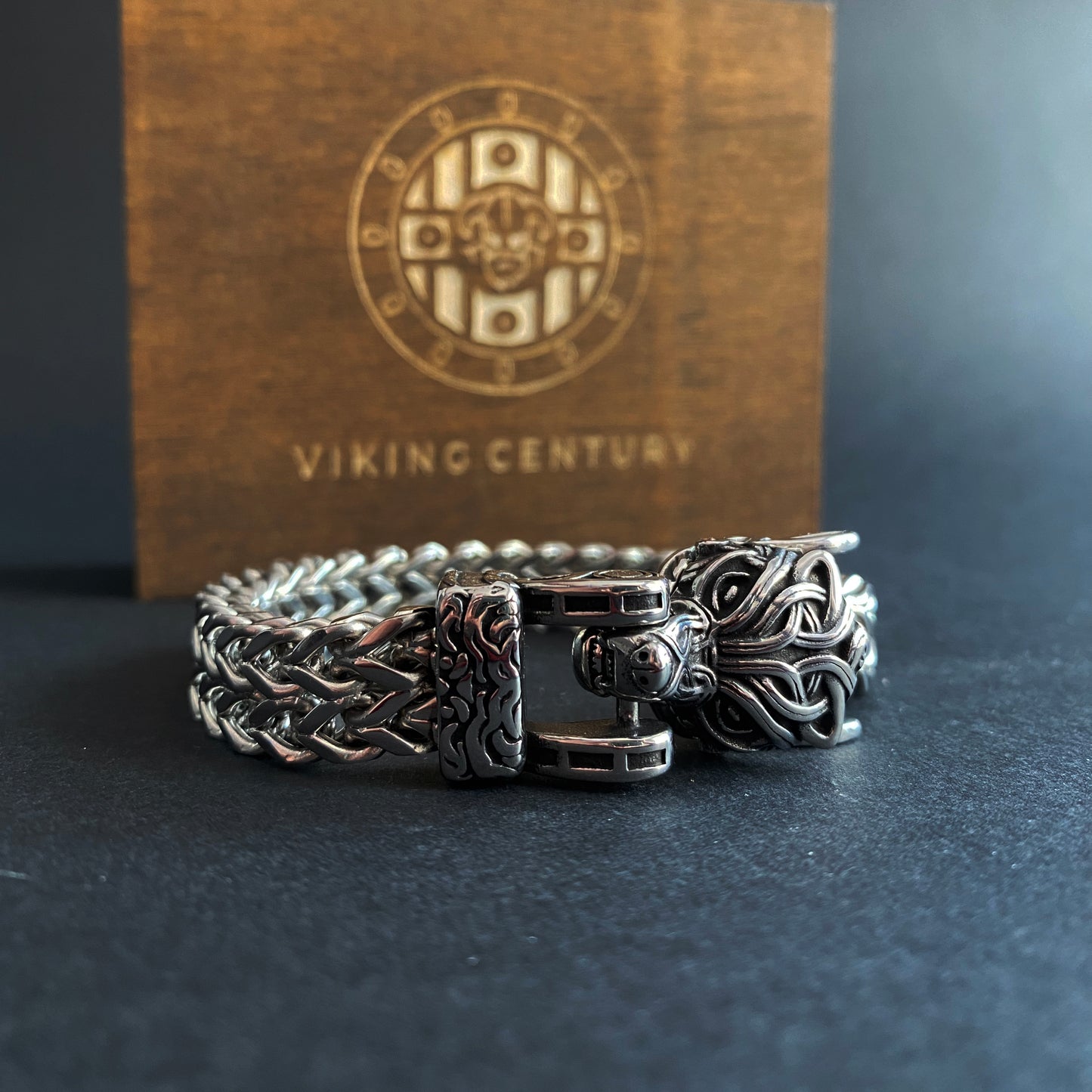 Wolf Steel Bracelet - Viking Century