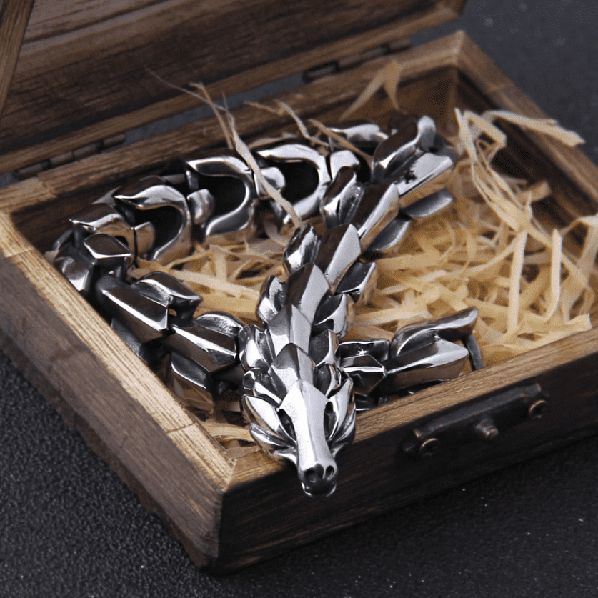 Silver Dragon Bracelet - Viking Century