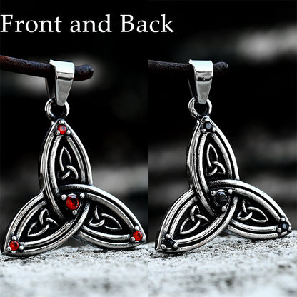 Crimson Triquetra Necklace