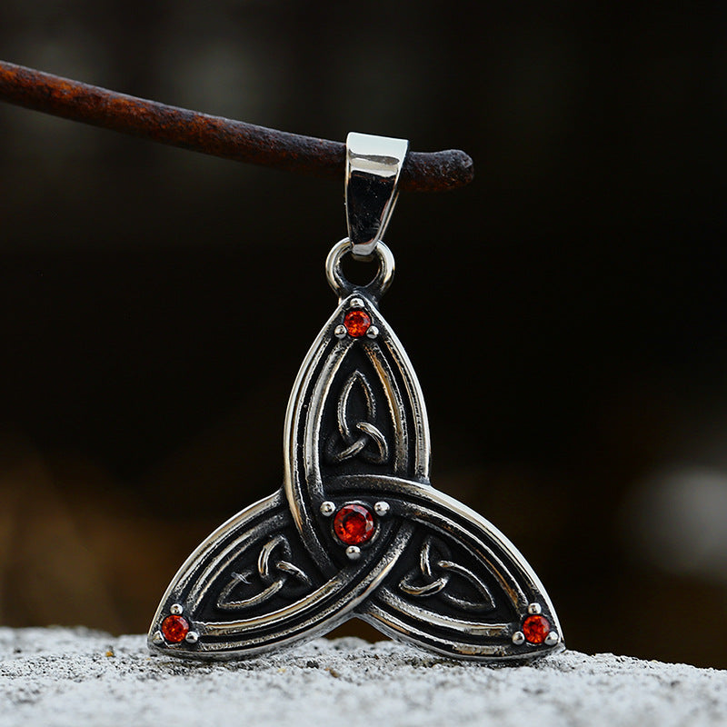 Crimson Triquetra Necklace