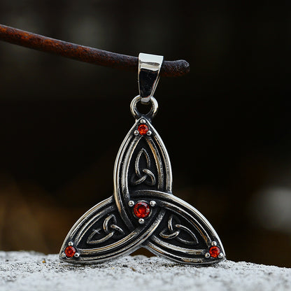 Crimson Triquetra Necklace