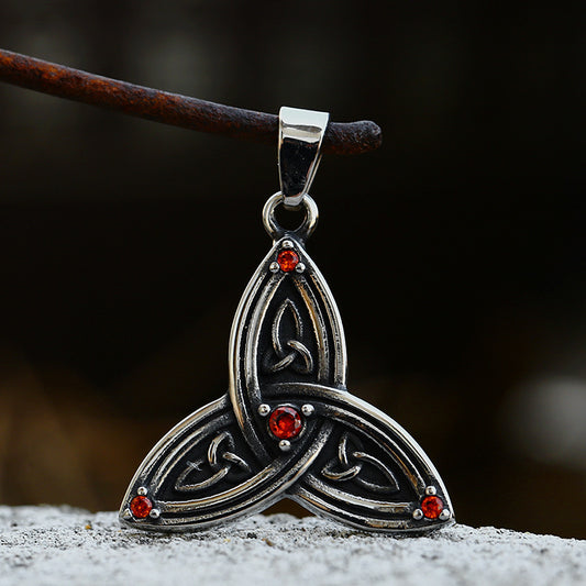 Crimson Triquetra Necklace