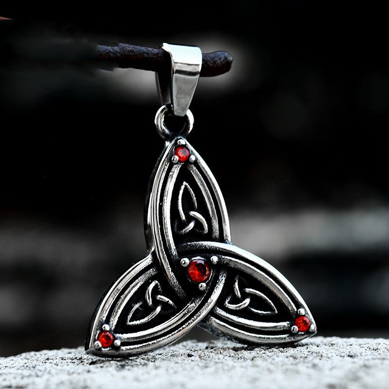Crimson Triquetra Necklace