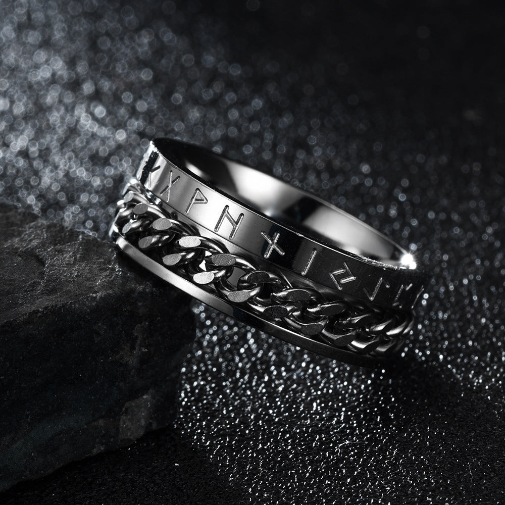 Runic Chain Ring Viking Century