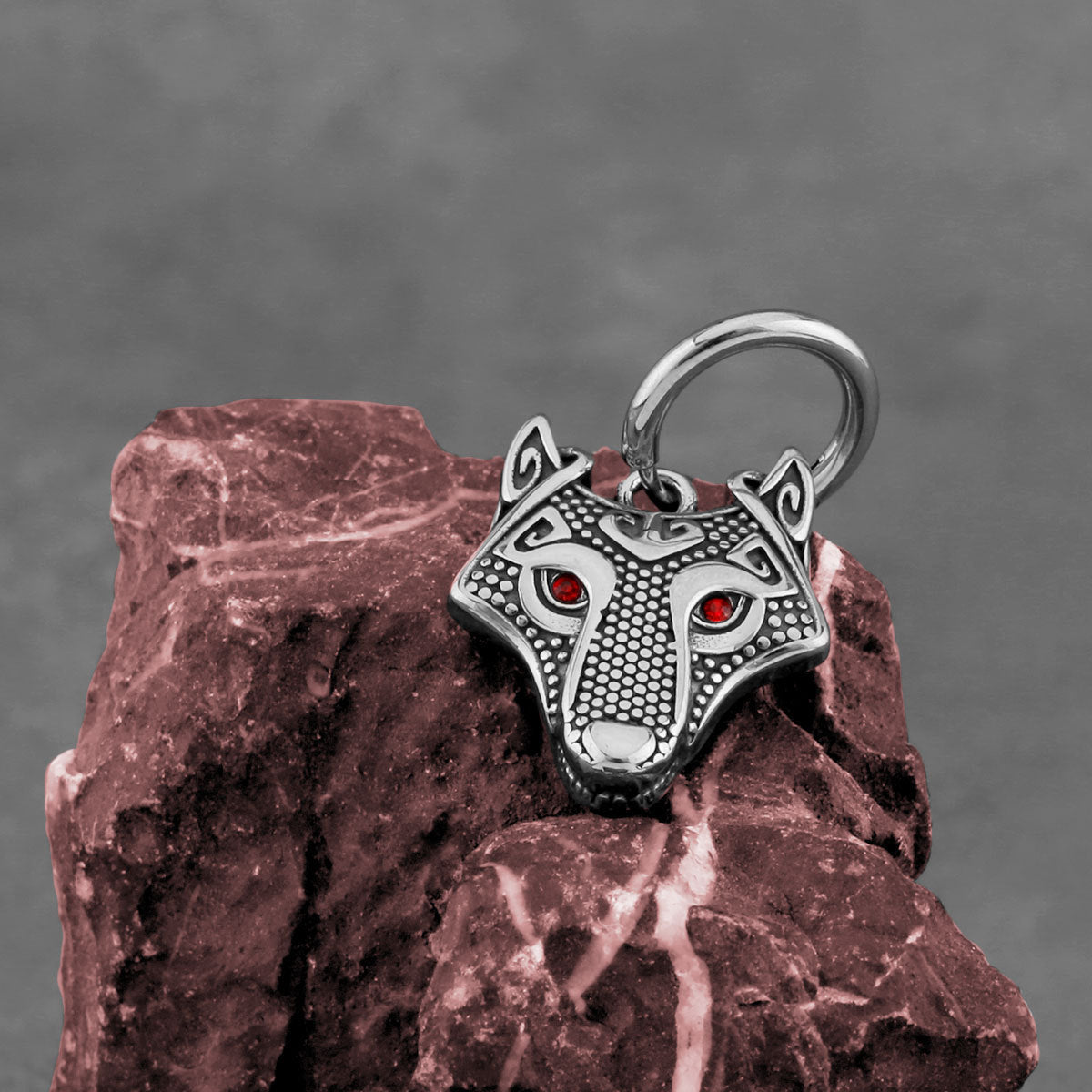 wolf head hoop earrings