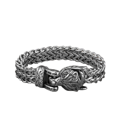 Wolf Steel Bracelet - Viking Century