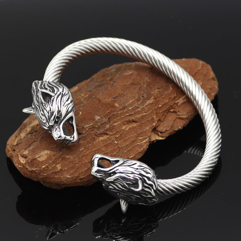 Double Wolf Bracelet - Viking Century
