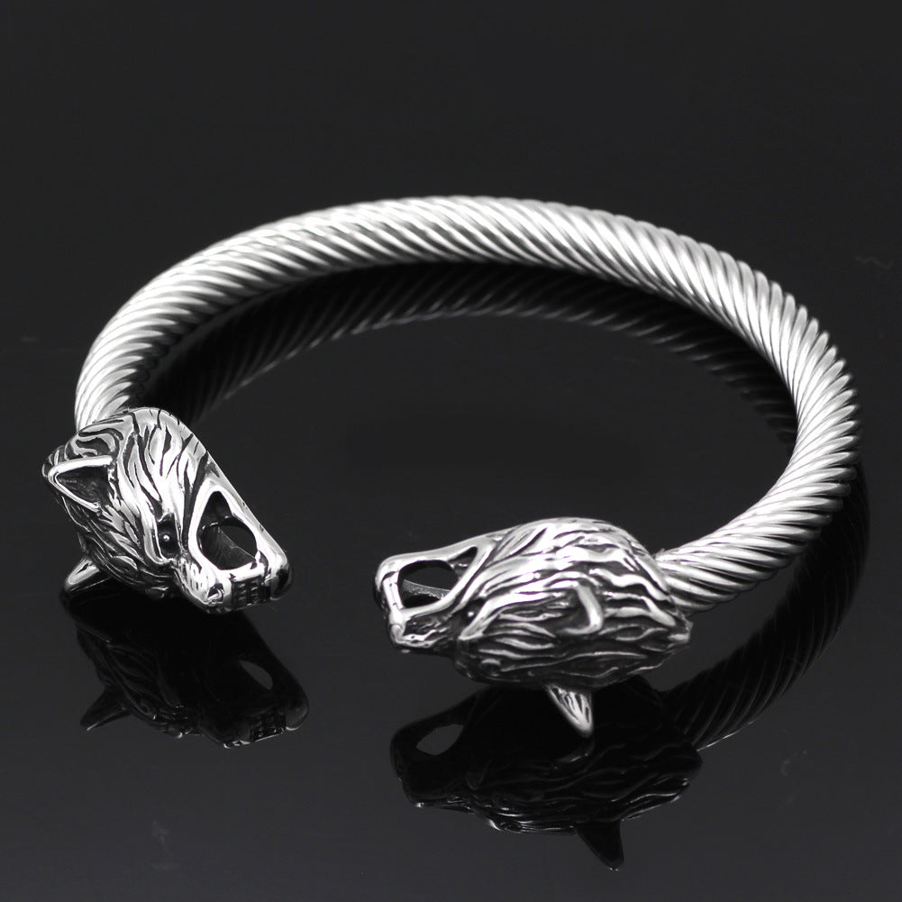 Double Wolf Bracelet - Viking Century