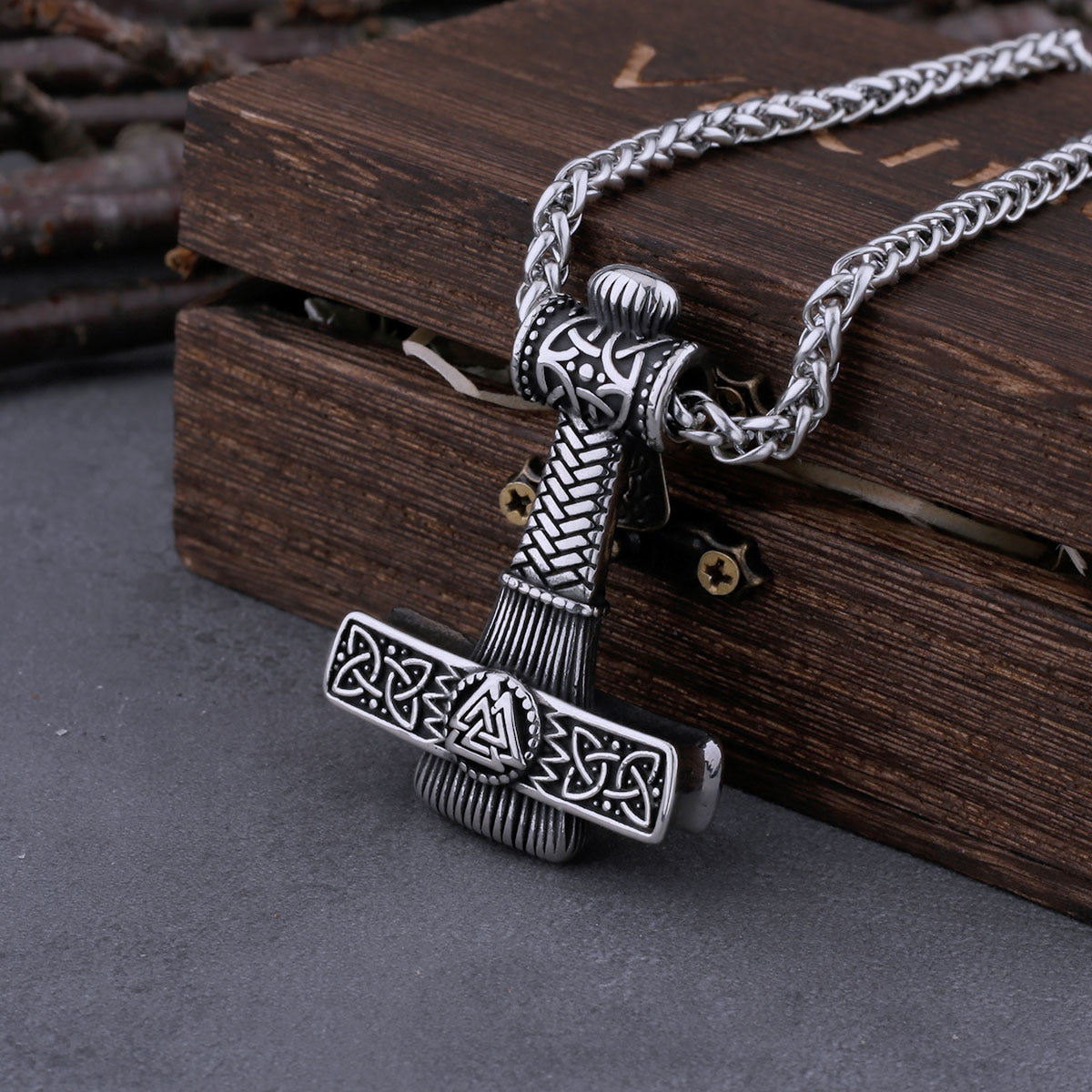 Valknut Hammer Necklace