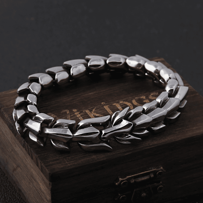 Silver Dragon Bracelet - Viking Century